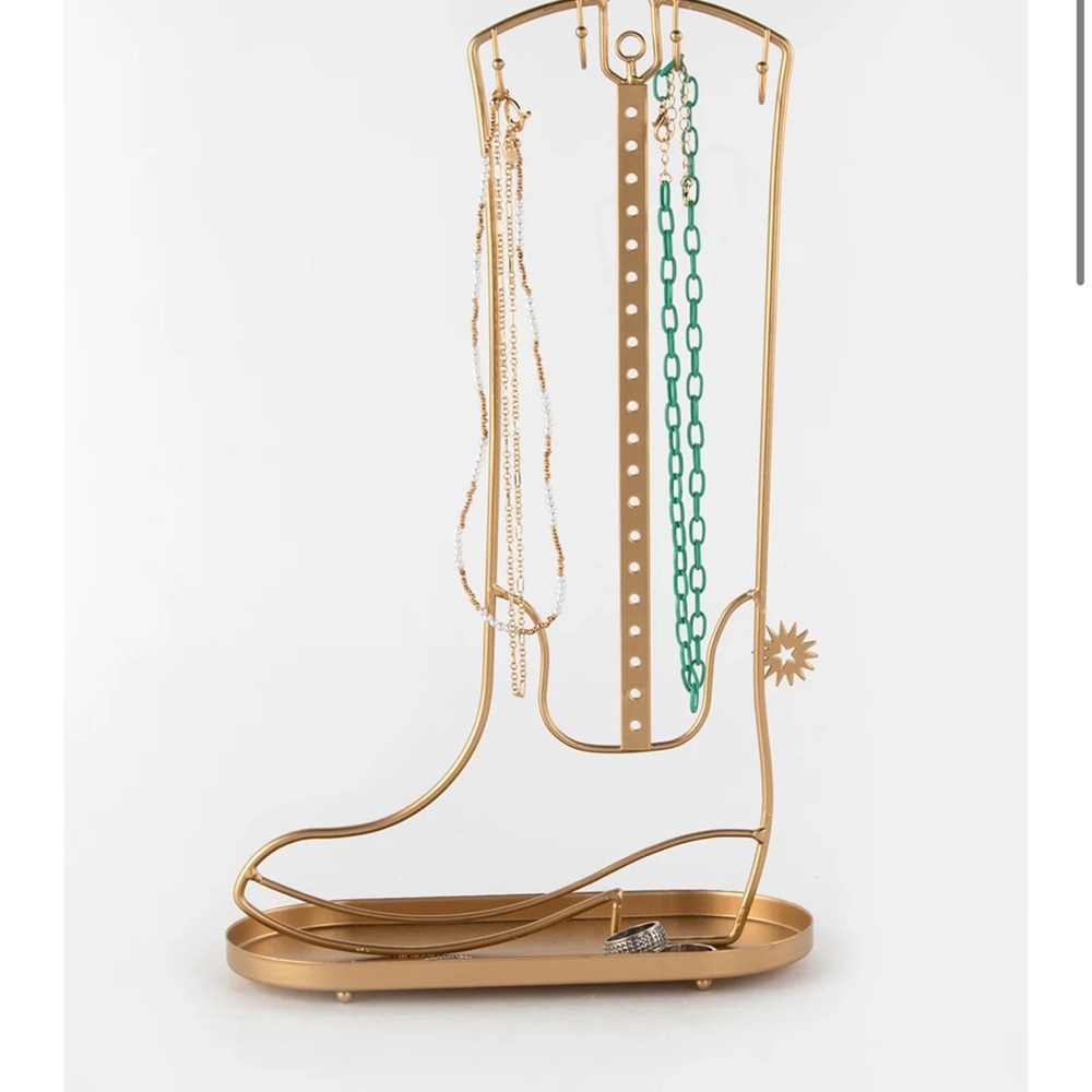 ✨ Tillys HOME Brass Boot Jewelry Stand | Western Chic Organizer ✨🤎👢